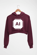 Load image into Gallery viewer, Artificial intelligence (AI) Crop HOODIE FOR WOMEN-Maroon-Ektarfa.online

