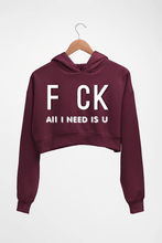 Load image into Gallery viewer, Naughty Offensive Crop HOODIE FOR WOMEN-Maroon-Ektarfa.online
