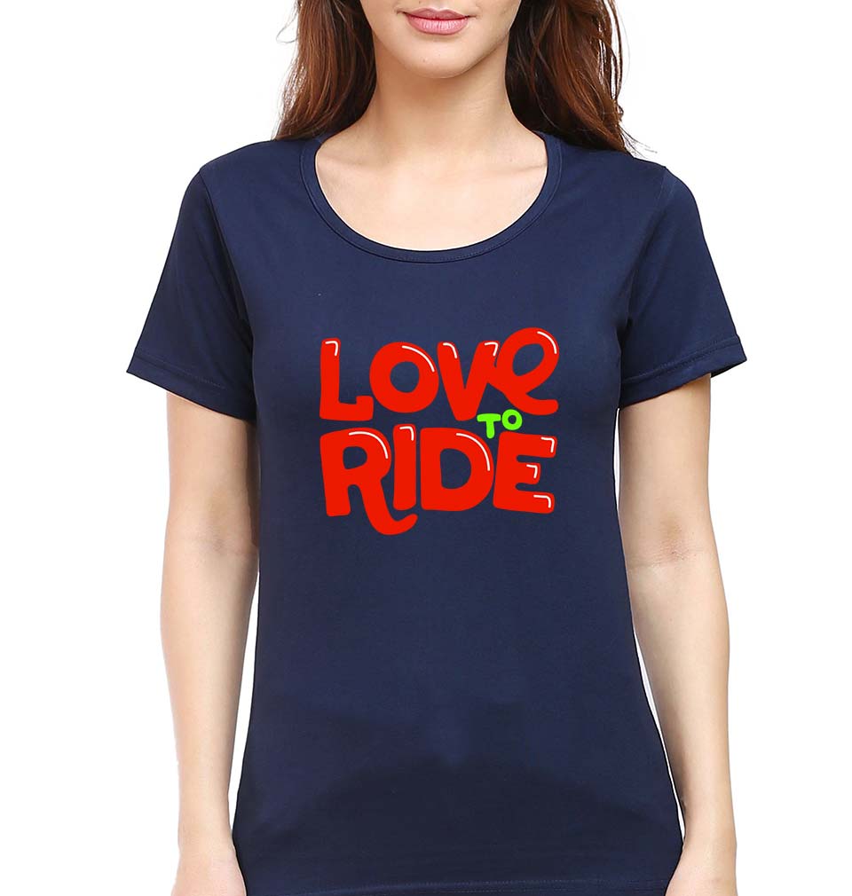 Love to Ride T-Shirt for Women-Navy Blue-Ektarfa.online