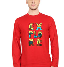 Load image into Gallery viewer, Explore Travel Adventure Full Sleeves T-Shirt for Men-Red-Ektarfa.online
