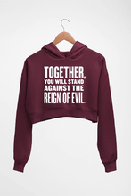 Load image into Gallery viewer, Reign-of-evil Crop HOODIE FOR WOMEN-Maroon-Ektarfa.online
