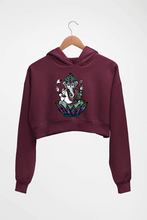 Load image into Gallery viewer, Psychedelic Ganesha Crop HOODIE FOR WOMEN-Maroon-Ektarfa.online
