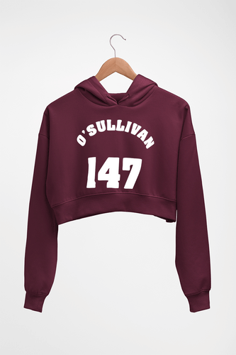 Ronnie O'Sullivan Snooker Crop HOODIE FOR WOMEN-Maroon-Ektarfa.online