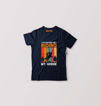 Load image into Gallery viewer, Horse Riding Kids T-Shirt for Boy/Girl-Navy Blue-Ektarfa.online

