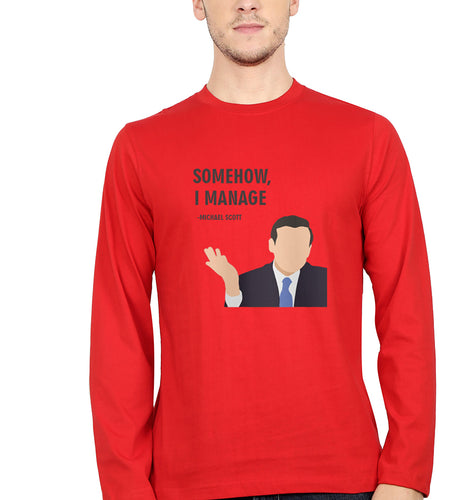 Michael Scott Full Sleeves T-Shirt for Men-Red-Ektarfa.online