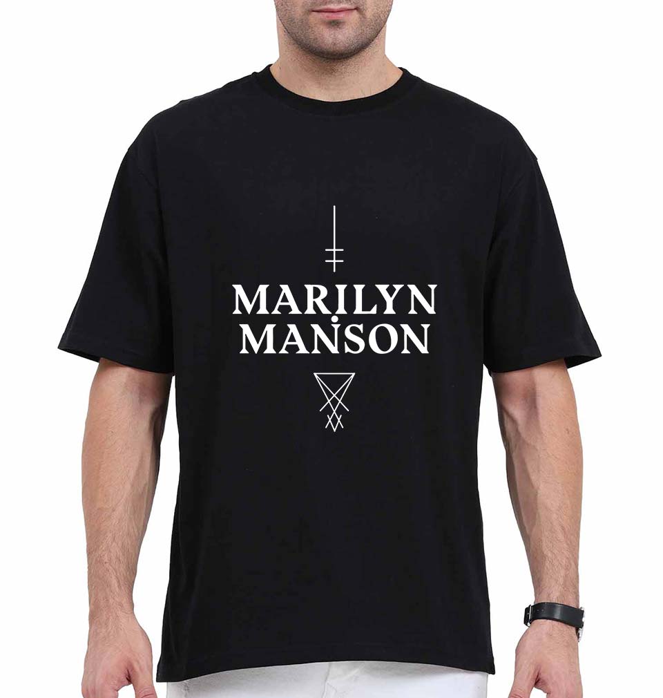 Marilyn Manson Oversized T-Shirt for Men-Black-Ektarfa.online