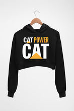 Load image into Gallery viewer, Cat Power Crop HOODIE FOR WOMEN-Black-Ektarfa.online
