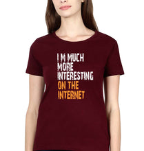 Load image into Gallery viewer, Internet Funny T-Shirt for Women-Maroon-Ektarfa.online
