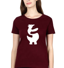 Load image into Gallery viewer, Hippo Dolphin Hug T-Shirt for Women-Maroon-Ektarfa.online
