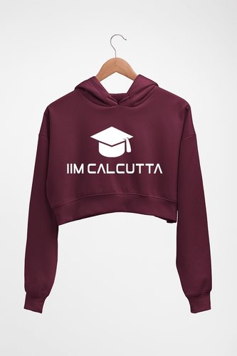 IIM C Calcutta Crop HOODIE FOR WOMEN-Maroon-Ektarfa.online