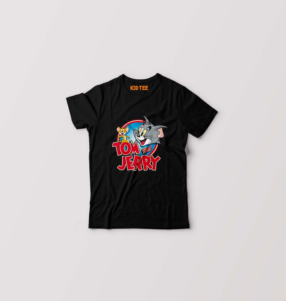 Tom & Jerry Kids T-Shirt for Boy/Girl-Black-Ektarfa.online
