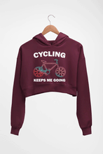 Load image into Gallery viewer, Cycling Crop HOODIE FOR WOMEN-Maroon-Ektarfa.online
