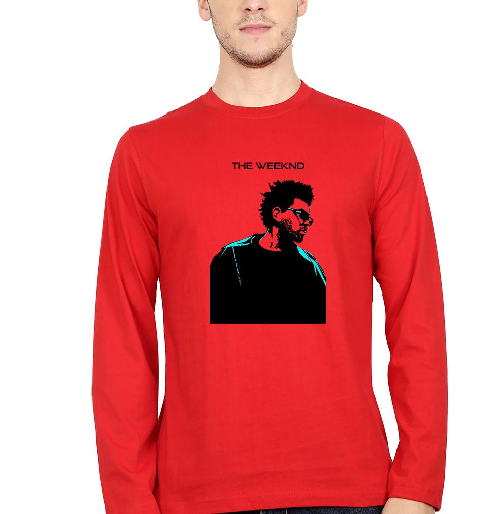The Weeknd Full Sleeves T-Shirt for Men-Red-Ektarfa.online