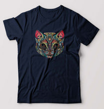 Load image into Gallery viewer, Psychedelic Cat T-Shirt for Men-Navy Blue-Ektarfa.online
