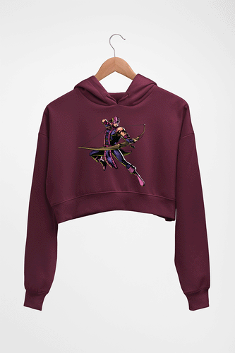 Hawkeye Crop HOODIE FOR WOMEN-Maroon-Ektarfa.online
