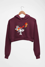 Load image into Gallery viewer, Tom and Jerry Crop HOODIE FOR WOMEN-Maroon-Ektarfa.online
