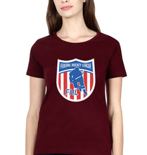 Load image into Gallery viewer, Federal Hockey League T-Shirt for Women-Maroon-Ektarfa.online
