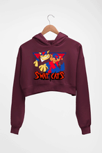 Load image into Gallery viewer, Swat Kats Crop HOODIE FOR WOMEN-Maroon-Ektarfa.online
