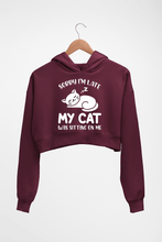 Load image into Gallery viewer, Cat Crop HOODIE FOR WOMEN-Maroon-Ektarfa.online
