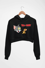 Load image into Gallery viewer, Tom and Jerry Crop HOODIE FOR WOMEN-Black-Ektarfa.online
