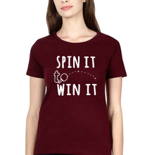 Load image into Gallery viewer, Table Tennie (TT) T-Shirt for Women-Maroon-Ektarfa.online
