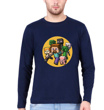 Load image into Gallery viewer, Minecraft Full Sleeves T-Shirt for Men-Navy Blue-Ektarfa.online
