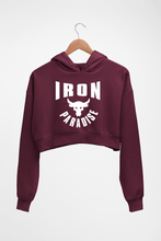 Load image into Gallery viewer, Iron Paradise Crop HOODIE FOR WOMEN-Maroon-Ektarfa.online
