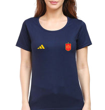 Load image into Gallery viewer, Spain Football T-Shirt for Women-Navy Blue-Ektarfa.online
