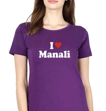 Load image into Gallery viewer, I Love Manali T-Shirt for Women-Purple-Ektarfa.online
