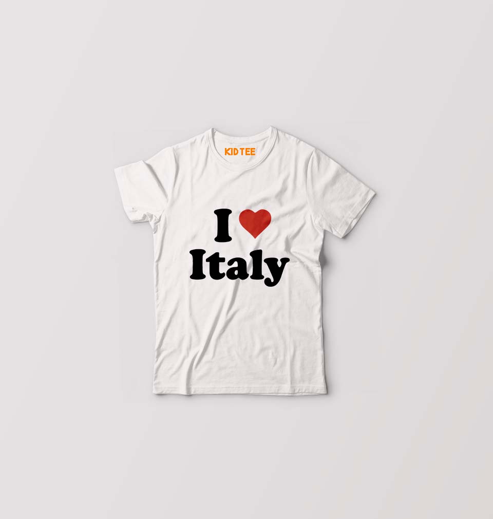 I Love Italy Kids T-Shirt for Boy/Girl-White-Ektarfa.online