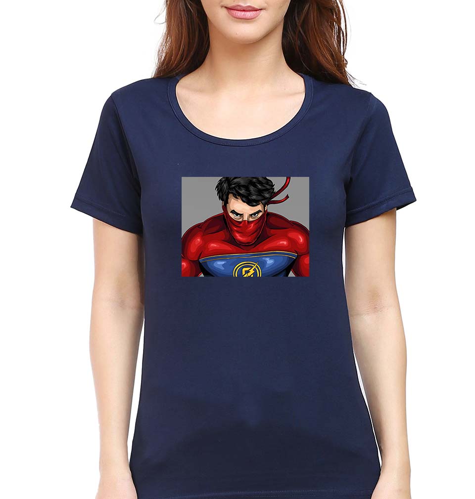 Minnal Murali T-Shirt for Women-Navy Blue-Ektarfa.online