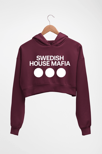 Swedish House Mafia Crop HOODIE FOR WOMEN-Maroon-Ektarfa.online