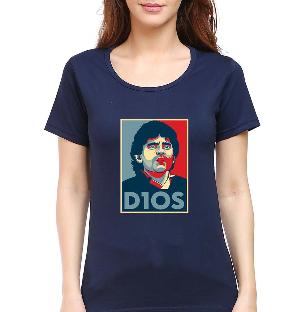 Diego Maradona T-Shirt for Women-Navy Blue-Ektarfa.online