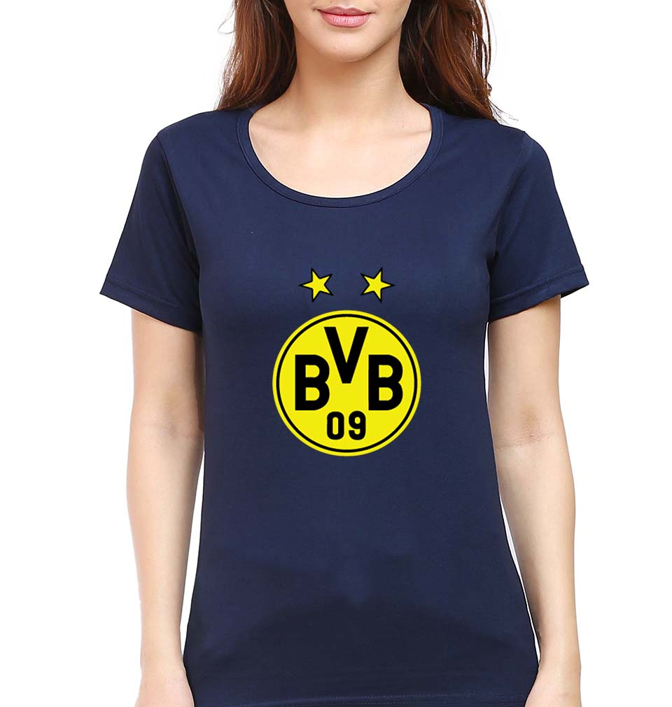 Borussia Dortmund T-Shirt for Women-Navy Blue-Ektarfa.online