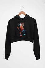 Load image into Gallery viewer, Hanuman Ji (God) Crop HOODIE FOR WOMEN-Black-Ektarfa.online
