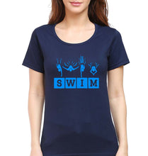 Load image into Gallery viewer, Swim T-Shirt for Women-Navy Blue-Ektarfa.online
