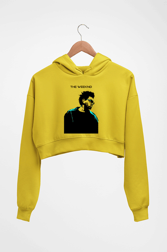 The Weeknd Crop HOODIE FOR WOMEN-Mustard Yellow-Ektarfa.online