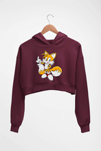 Load image into Gallery viewer, Tails Sonic Crop HOODIE FOR WOMEN-Maroon-Ektarfa.online
