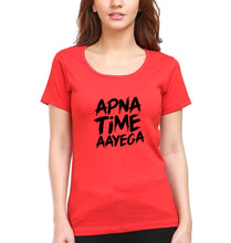 Load image into Gallery viewer, Apna Time Aayega T-Shirt for Women-Red-Ektarfa.online
