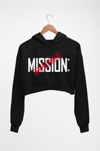 Load image into Gallery viewer, Mission Impossible (MI) Crop HOODIE FOR WOMEN-Black-Ektarfa.online
