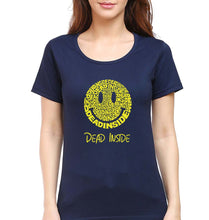 Load image into Gallery viewer, Dead Inside Emoji T-Shirt for Women-Navy Blue-Ektarfa.online
