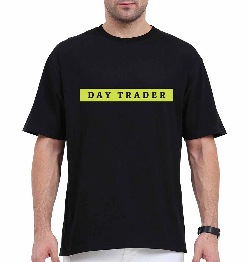 Day Trader Share Market Oversized T-Shirt for Men-Black-Ektarfa.online