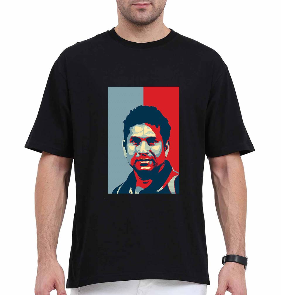 Sachin Tendulkar Oversized T-Shirt for Men-Black-Ektarfa.online