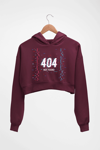 404 Crop HOODIE FOR WOMEN-Maroon-Ektarfa.online