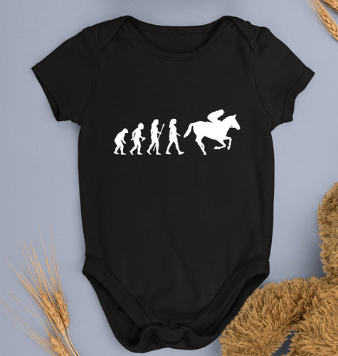 Horse Riding Kids Romper For Baby Boy/Girl-0-5 Months(18 Inches)-Black-Ektarfa.online