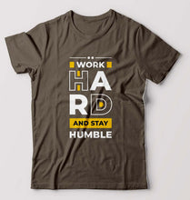Load image into Gallery viewer, Work Hard T-Shirt for Men-Olive Green-Ektarfa.online
