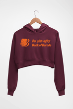 Load image into Gallery viewer, Bank of Baroda Crop HOODIE FOR WOMEN-Maroon-Ektarfa.online
