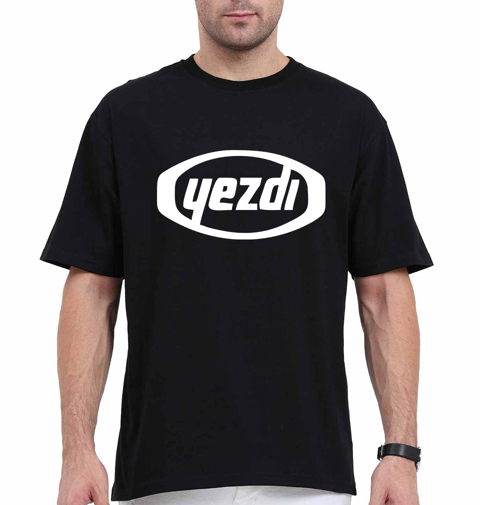 Yezdi Oversized T-Shirt for Men-Black-Ektarfa.online