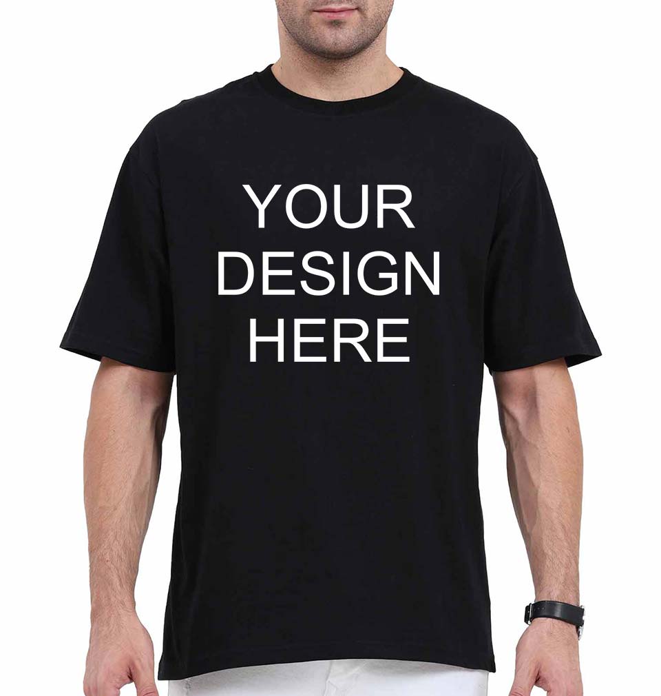 Customized-Custom-Personalized Oversized T-Shirt for Men-Black-Ektarfa.online