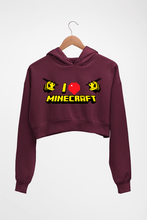 Load image into Gallery viewer, Love Minecraft Crop HOODIE FOR WOMEN-Maroon-Ektarfa.online
